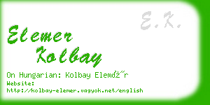 elemer kolbay business card